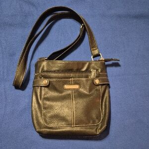 EUC Rosetti Black Leather Crossbody Bag